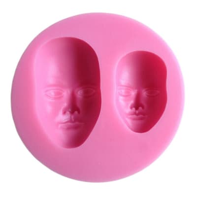 Molde Fondant 2 Rostros Silicona2