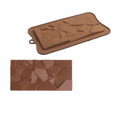 Molde Chocolate Silicona Tableta Craquelada