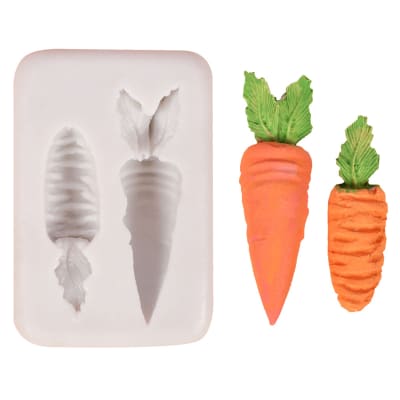Molde Fondant 2 Zanahorias Silicona