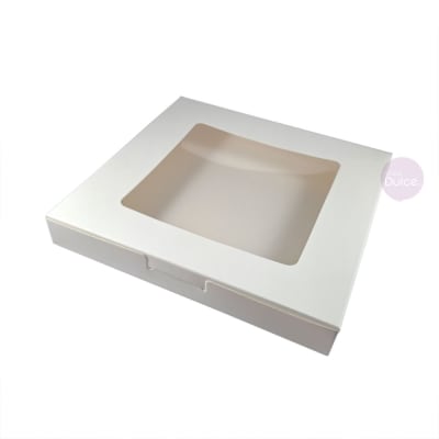 Caja Cartulina para 9 Alfajores 20x20x2.5 cm. Blanca