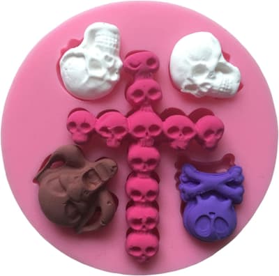 Molde Fondant Cruz y Calaveras Silicona1