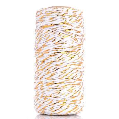 Cordón de Algodón Dorado-Blanco 100 mts.3