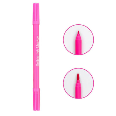 Marcador Doble Punta Fina/Pincel Rosado