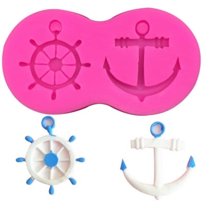 Molde Fondant Timón Y Ancla Silicona