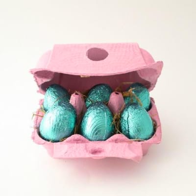 Caja para 6 Huevos Cartón Rosada 6 Unidades