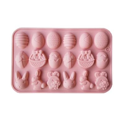 Molde Chocolate Silicona Huevos y Conejos Pascua1