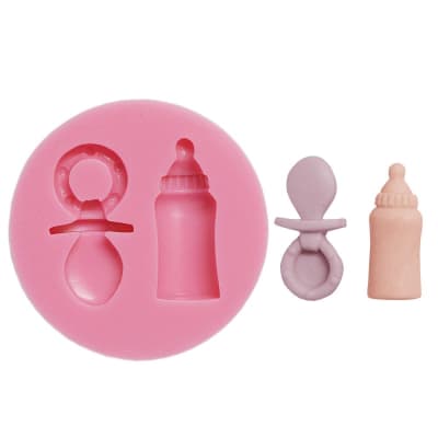 Molde Fondant Mamadera y Chupete Silicona