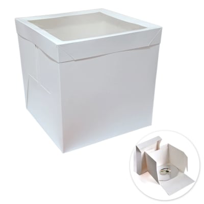 Caja Torta Cartulina con Visor 35x35x35 cm.