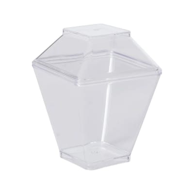 Vaso Acrílico Cuadrado con Tapa 110 ml. 10 Unidades