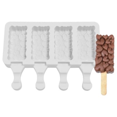 Molde Silicona Cakesicles Diseño Corazones 4 Cavidades1