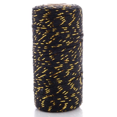 Cordón de Algodón Dorado-Negro 100 mts.