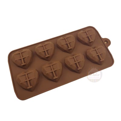 Molde Chocolate Corazón Diamante Pequeño 8 Cavidades