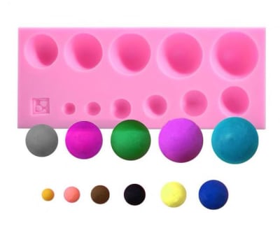 Molde Fondant 11 Semi Esferas Silicona1