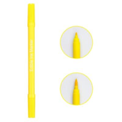 Marcador Doble Punta Fina/Pincel Amarillo4