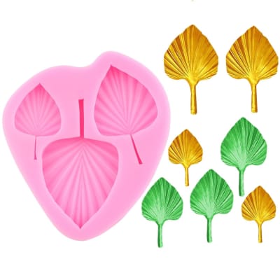 Molde Fondant Hoja de Palma Abanico Silicona1
