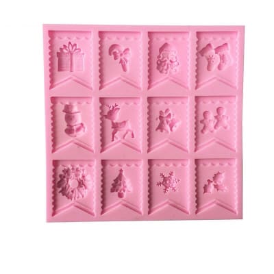 Molde Fondant Banderín de Navidad Silicona