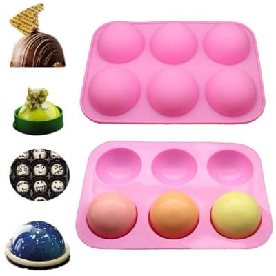 Molde Semi Esfera 5 cm. 6 Cavidades Silicona