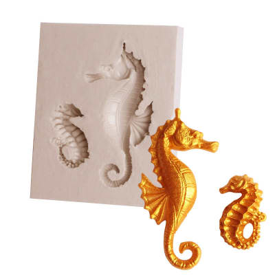 Molde Fondant Caballito de Mar Silicona3