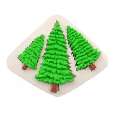 Molde Fondant 3 Pinos Grandes Silicona1