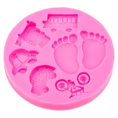 Molde Fondant Baby Shower Pies Silicona