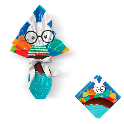 Envoltorio Para Huevo Grande Conejo Azul 35x35 cm.