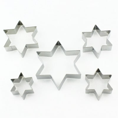 Set Cortadores Metálicos Estrella de David 5 Piezas