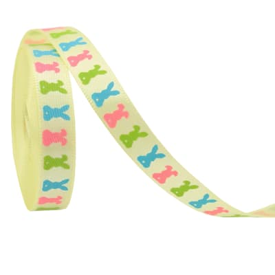 Cinta de Tela para Lazo Conejos Colores N°2 - 5 Metros