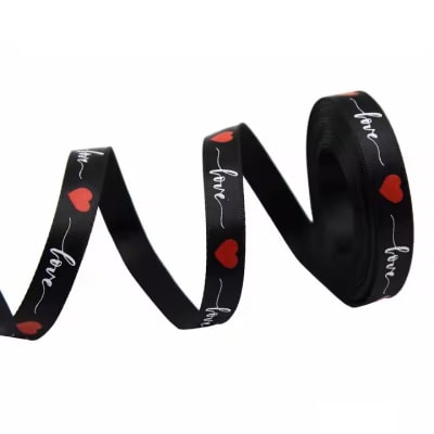 Cinta de Tela para Lazo Love Negro 5 Mts.1