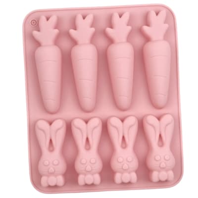 Molde Zanahorias y Conejos 8 Cavidades Silicona