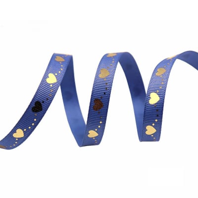 Cinta de Tela para Lazo Azul Corazones 5 Mts.1