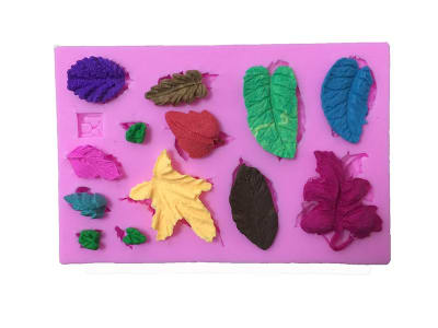 Molde Fondant Hojas Varias 12