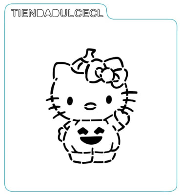 Stencil Halloween Kitty Calabaza