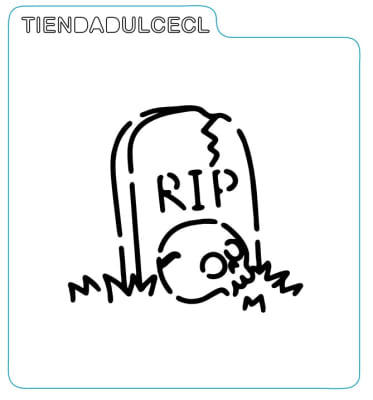 Stencil Halloween Lápida