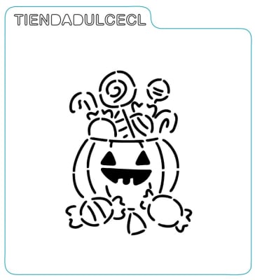 Stencil Halloween Calabaza con Caramelos1