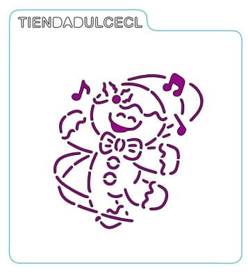 Stencil Navidad Jengibre Bailarín