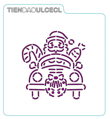 Stencil Navidad Santa en Auto