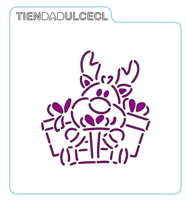 Stencil Navidad Reno y Regalos1