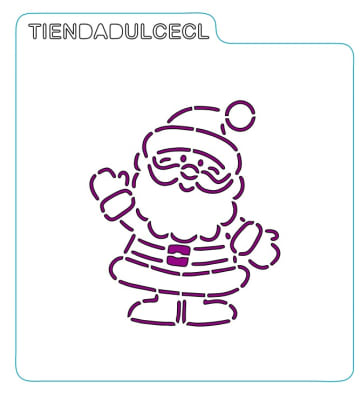 Stencil Navidad Santa Saludando1