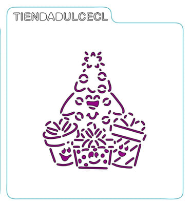 Stencil Navidad Pino y Regalos