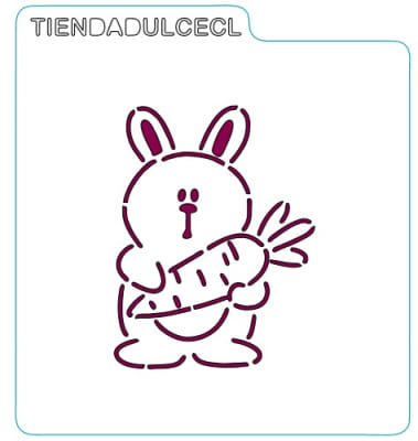 Stencil Pascua Conejo Zanahoria