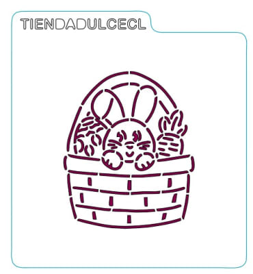 Stencil Pascua Conejito Canasta1