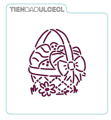 Stencil Pascua Huevos Canasta
