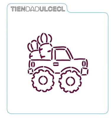 Stencil Pascua Camión Zanahorias