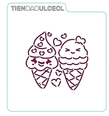 Stencil Amor Helados