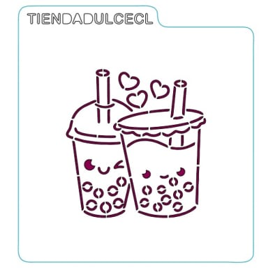 Stencil Amor Bubble Tea