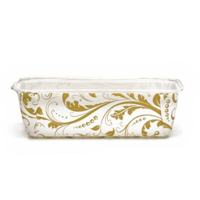 Molde Laminado Queque Blanco-Dorado 16x5x5 cm. 10 Unid.1