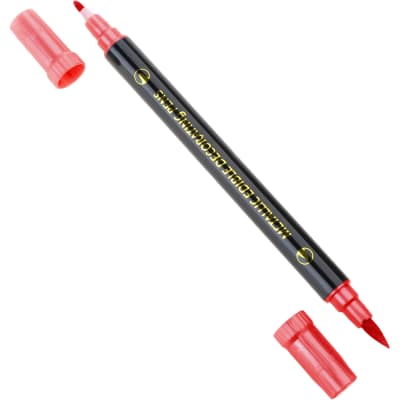 Marcador Metalizado Doble Punta Rojo