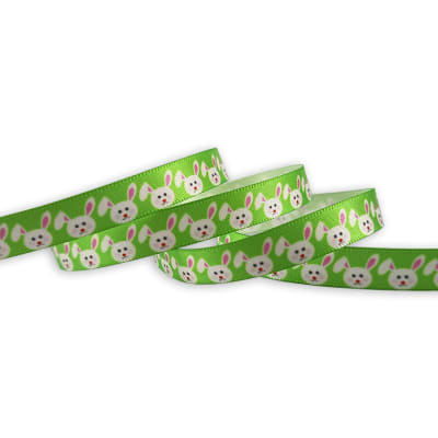 Cinta de Tela para Lazo Conejos Verde 5 Metros