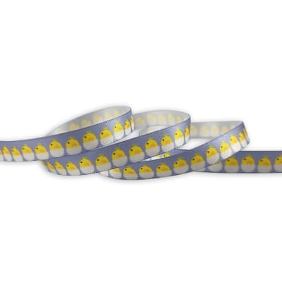 Cinta de Tela para Lazo Pollitos Morado 5 Metros