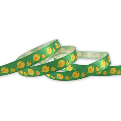 Cinta de Tela para Lazo Pollitos Verde 5 metros